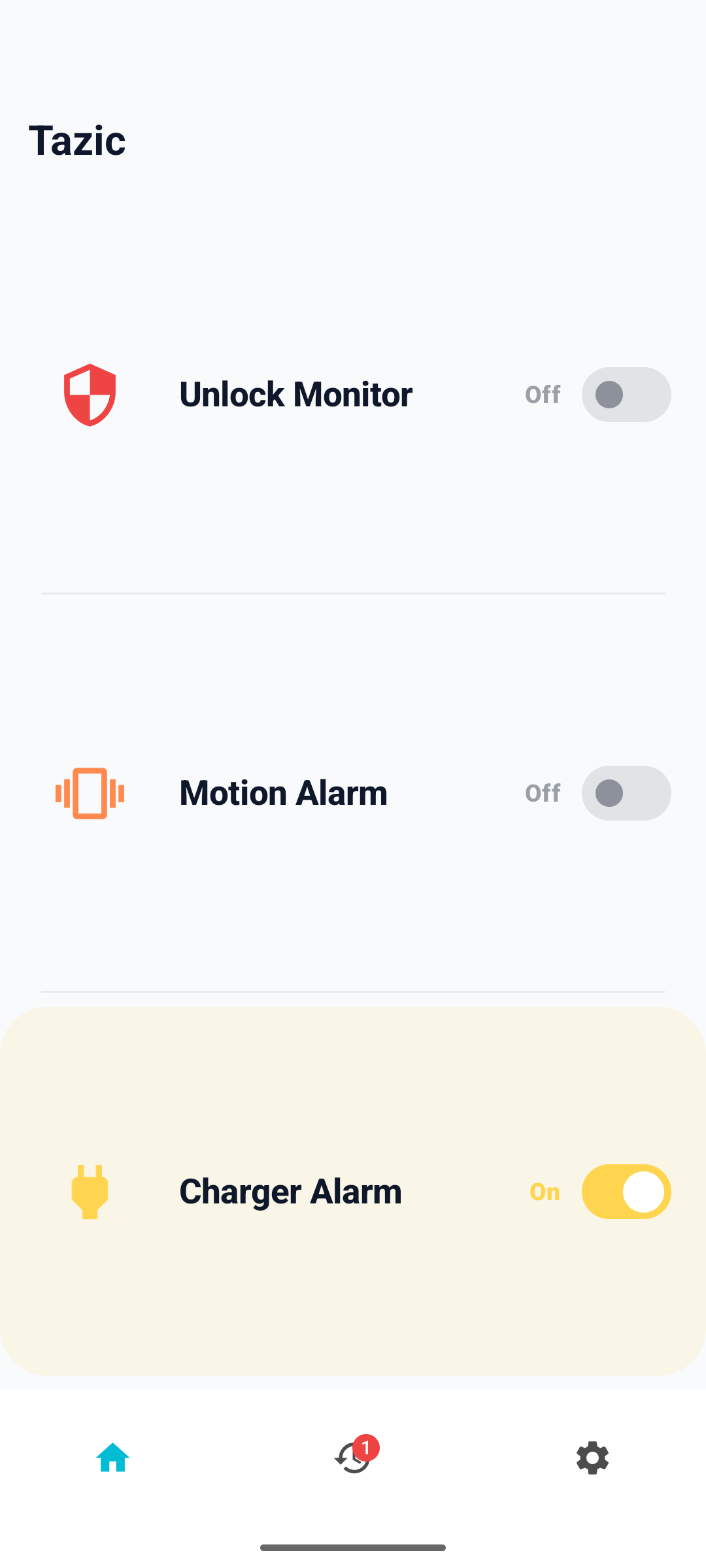 Charger Alarm demonstration